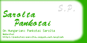 sarolta pankotai business card